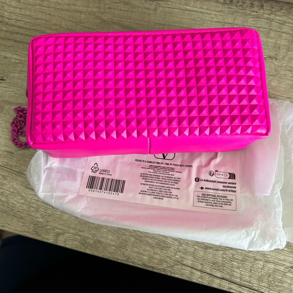 Valentino Hot Pink Textured Clutch Bag